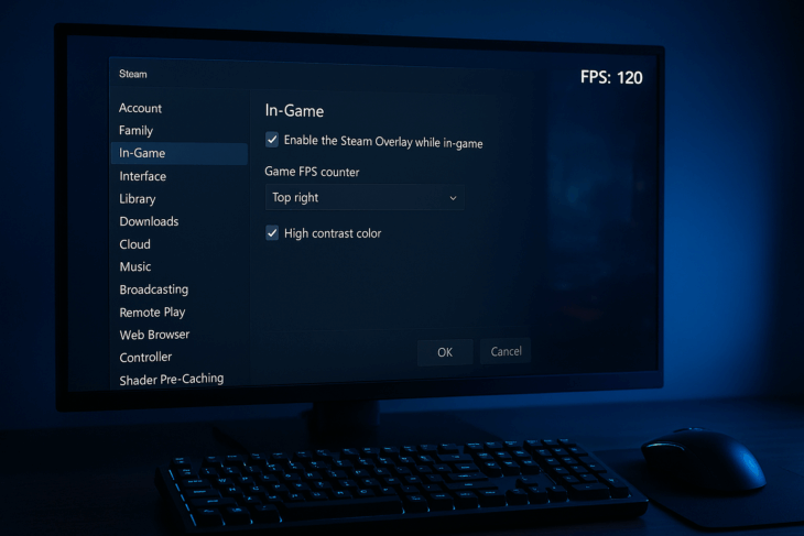 как включить fps в стим